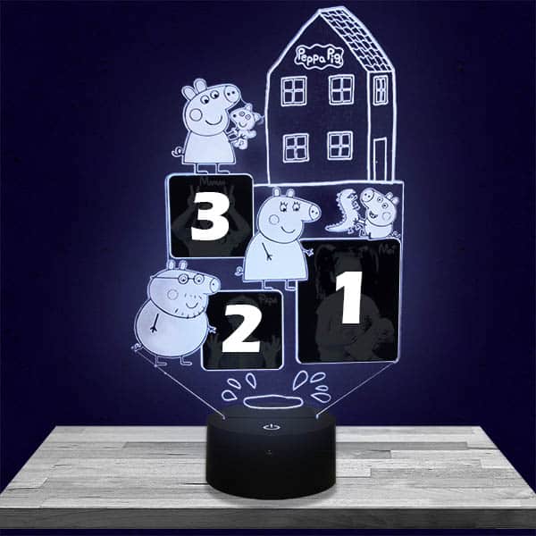 Luce notturna per bambini personalizzata Peppa Pig 3 foto