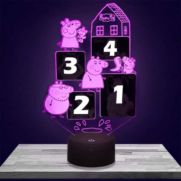Luce notturna per bambini personalizzata Peppa Pig 4 foto