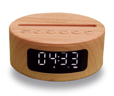 Base di fascia alta LED 7 colori Altoparlante Bluetooth / Orologio Sveglia Aspetto Legno(38€)
