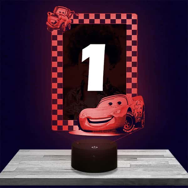 Luce notturna per bambini personalizzata Cars