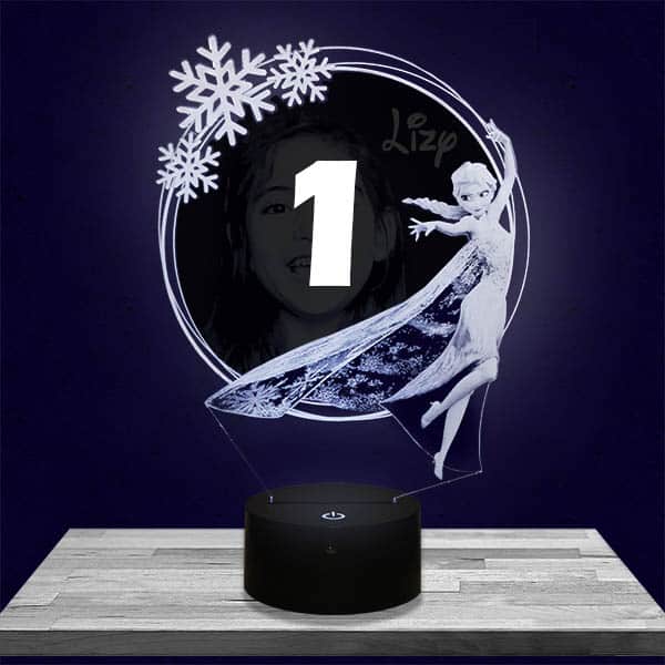 Luce notturna per bambini personalizzata Frozen Elsa