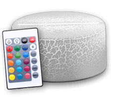 Base incrinata bianca LED 16 colori tattile + telecomando (18€)