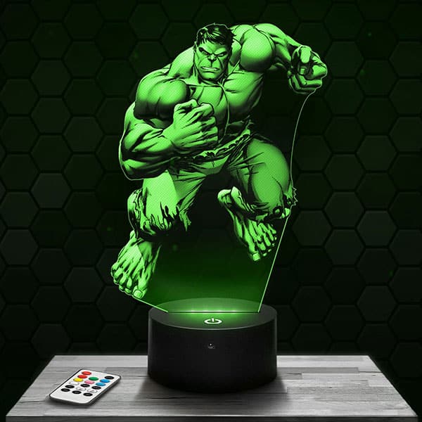 lampe-3d-hulk Lampe 3D Marvel - Hulk avec socle au choix !