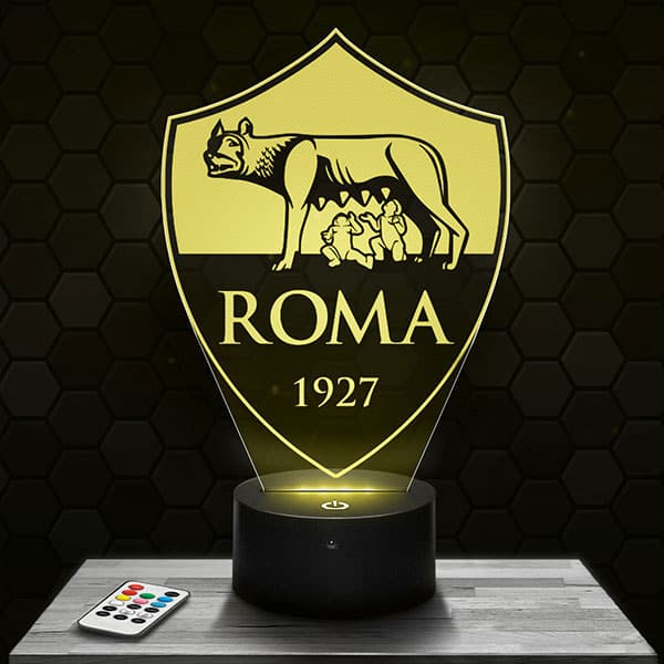lampe-3d-logo-as-roma Lampe 3D Logo AS Roma avec socle au choix !