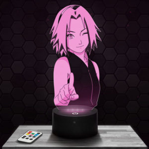 Lampe 3D Sakura - Naruto avec socle au choix !