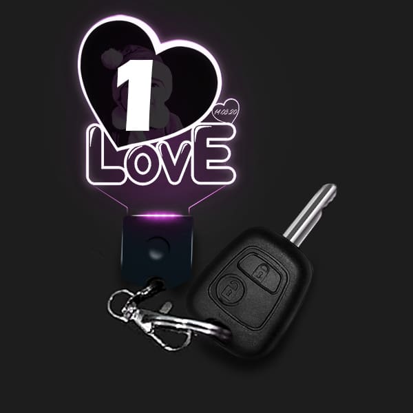 Portachiavi Luminoso Personalizzato Cuore Love